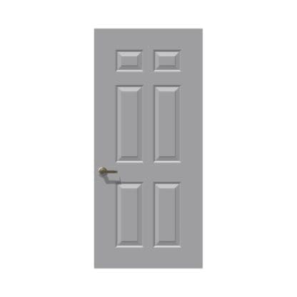 6-Panel Embossed Hollow Metal Door