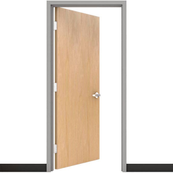 Paint Grade Primed MDF Solid Core Wood Door Commercial Door and Hardware